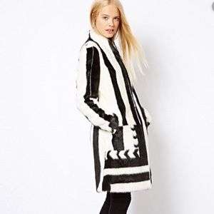 Asos longline fur coat, size 4